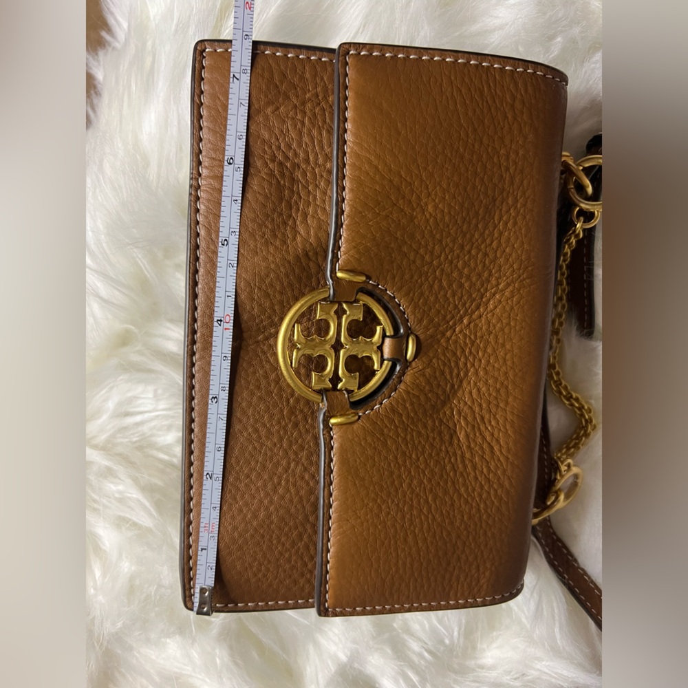 Tory Burch Light Umber Miller Flap Leather Shoulder Bag - Picture 6 of 14